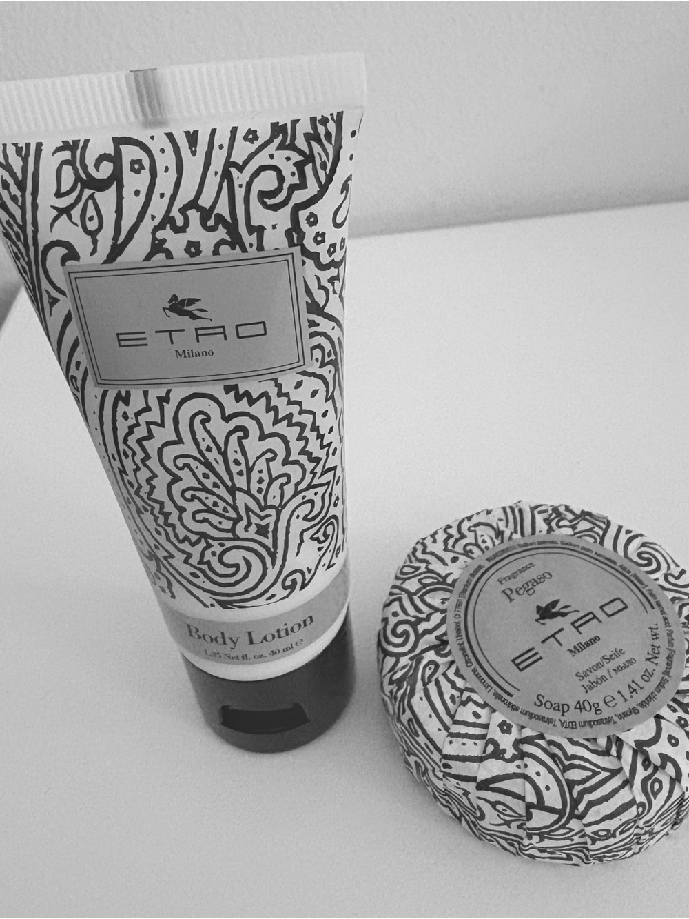 ETRO Milano Pegaso Hotel Toiletry Set – Body Lotion & Soap – New